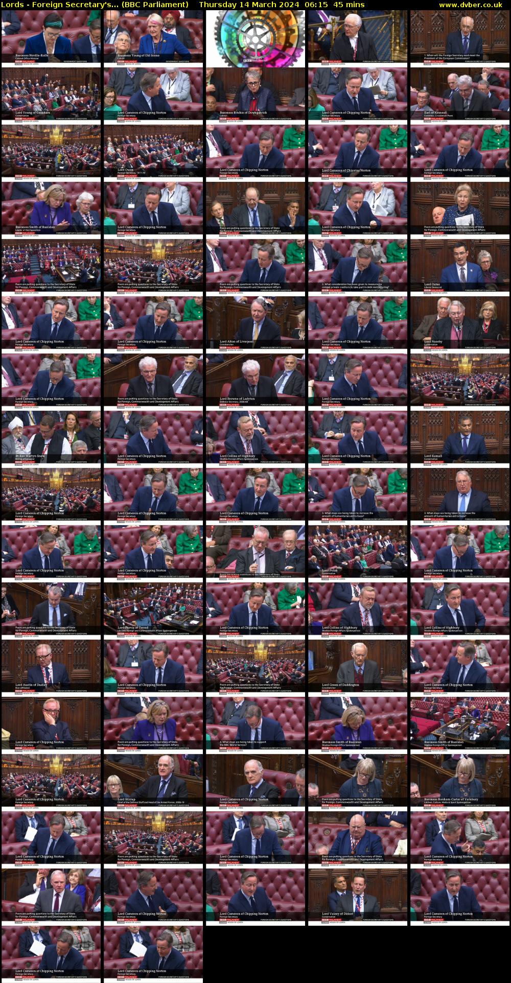 Lords - Foreign Secretary's... (BBC Parliament) Thursday 14 March 2024 06:15 - 07:00