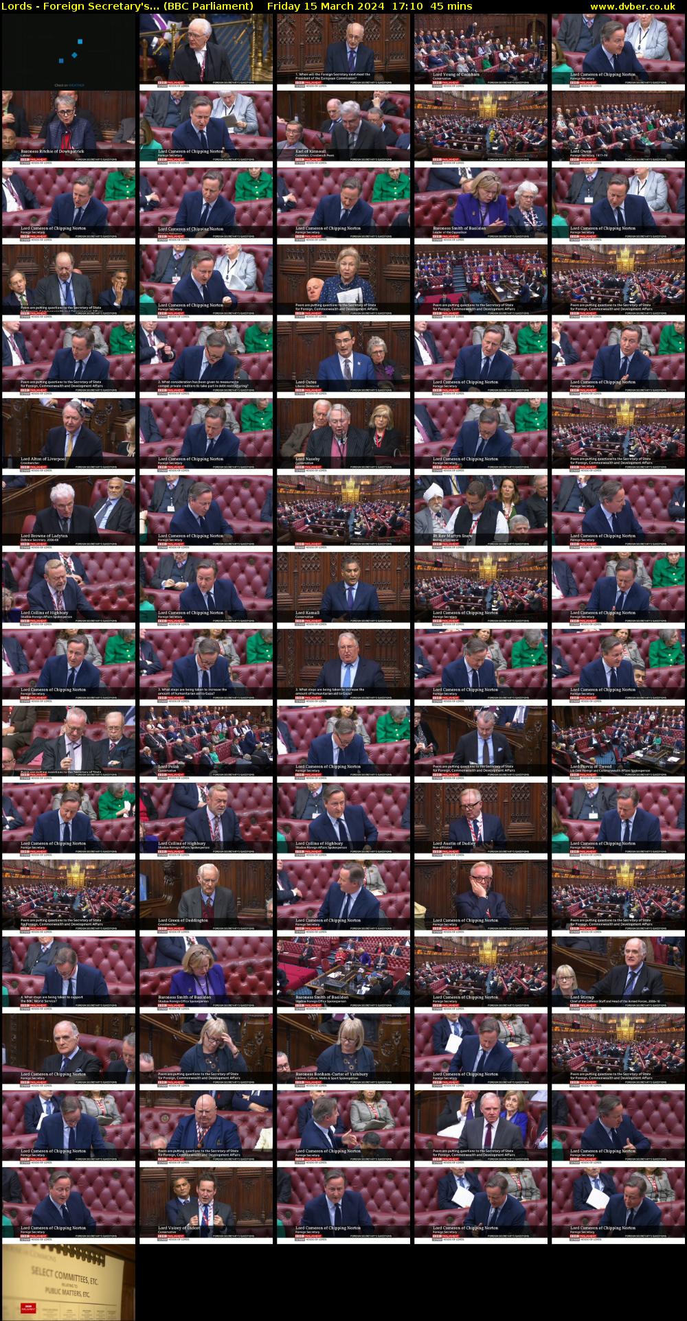 Lords - Foreign Secretary's... (BBC Parliament) Friday 15 March 2024 17:10 - 17:55