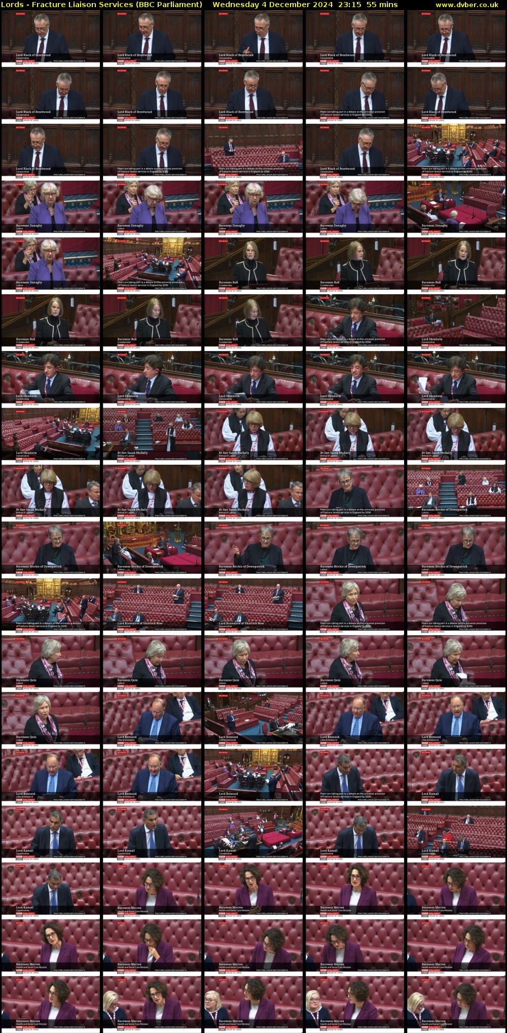 Lords - Fracture Liaison Services (BBC Parliament) Wednesday 4 December 2024 23:15 - 00:10