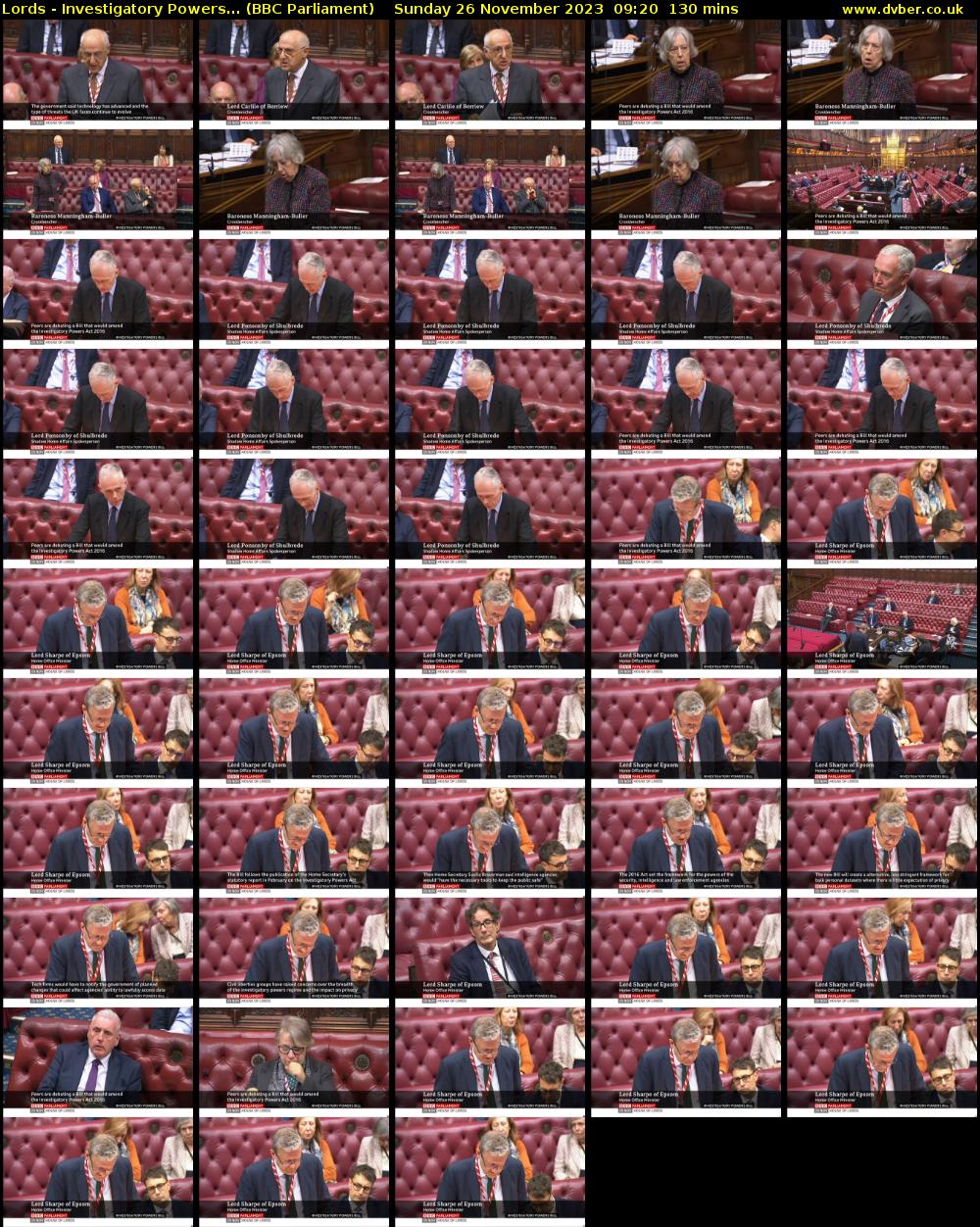Lords - Investigatory Powers... (BBC Parliament) Sunday 26 November 2023 09:20 - 11:30