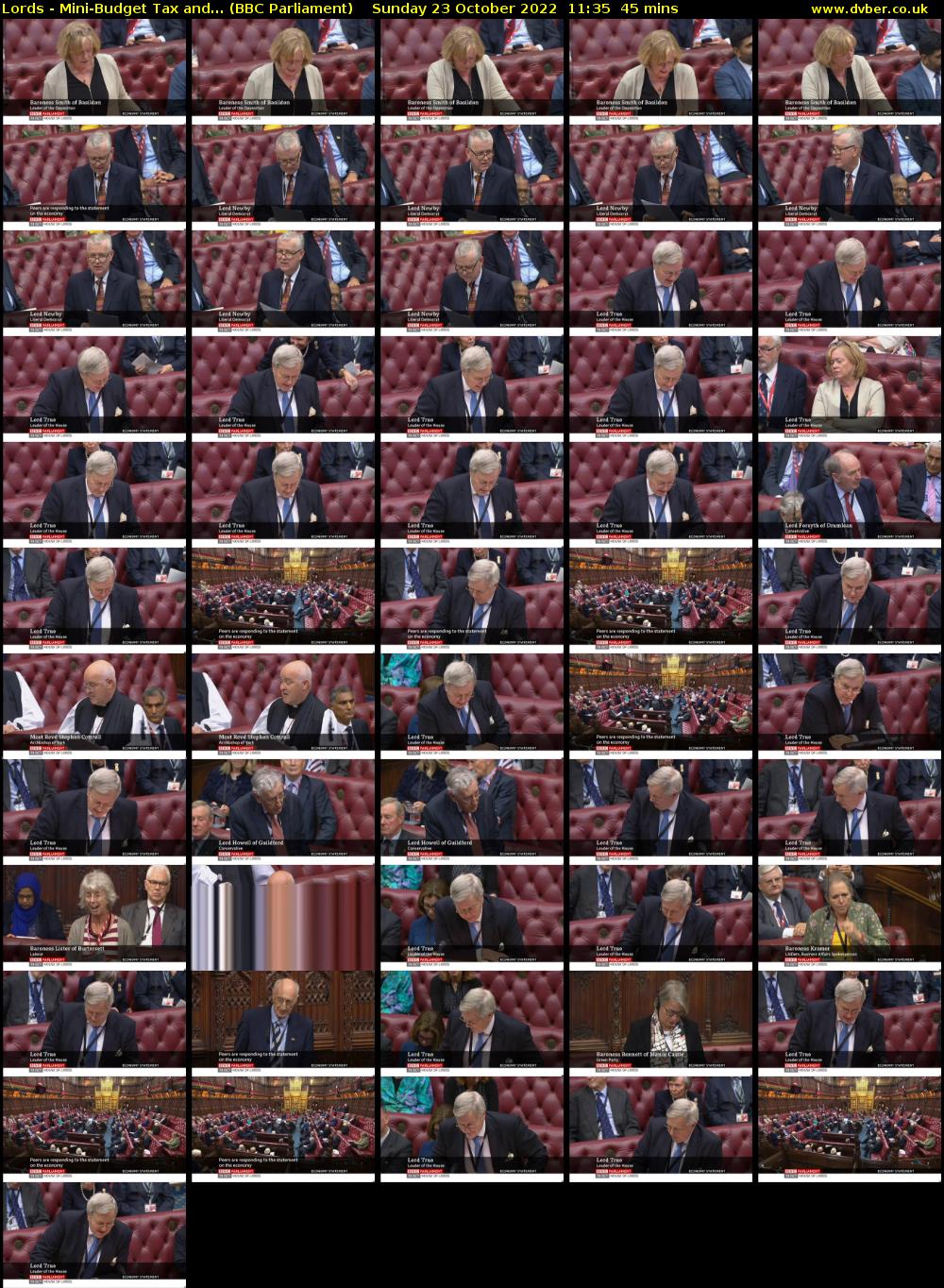 Lords - Mini-Budget Tax and... (BBC Parliament) Sunday 23 October 2022 11:35 - 12:20