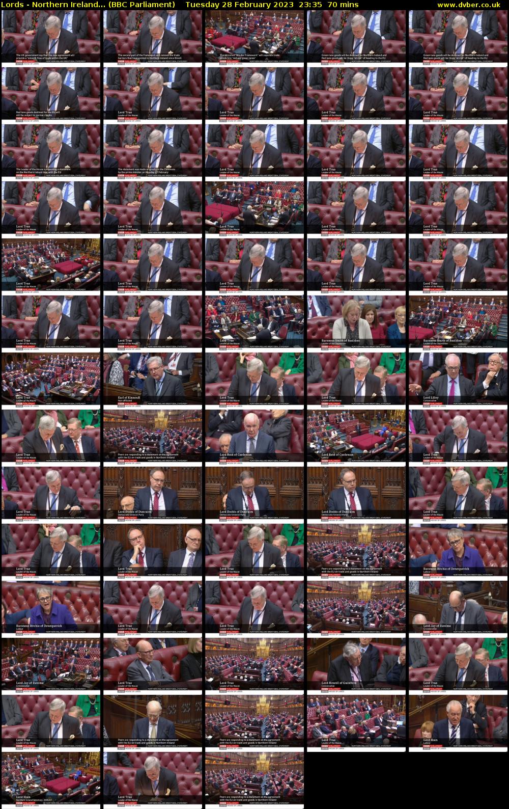 Lords - Northern Ireland... (BBC Parliament) Tuesday 28 February 2023 23:35 - 00:45