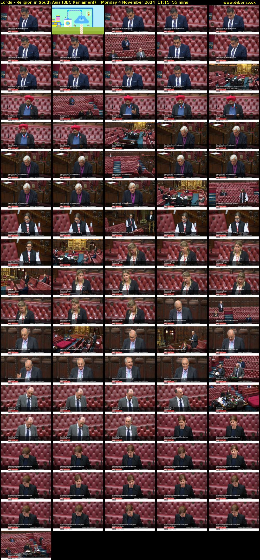 Lords - Religion in South Asia (BBC Parliament) Monday 4 November 2024 11:15 - 12:10