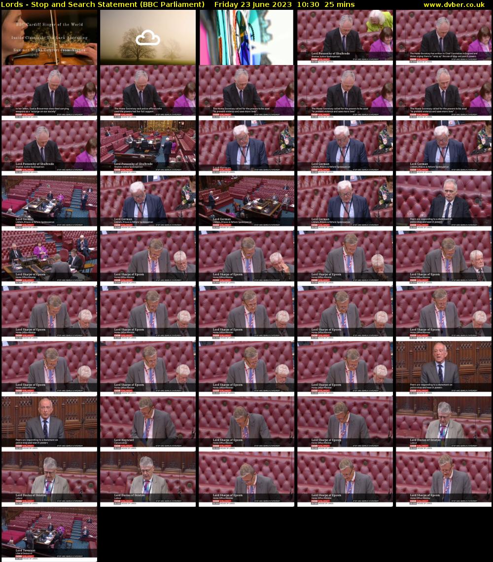 Lords - Stop and Search Statement (BBC Parliament) Friday 23 June 2023 10:30 - 10:55