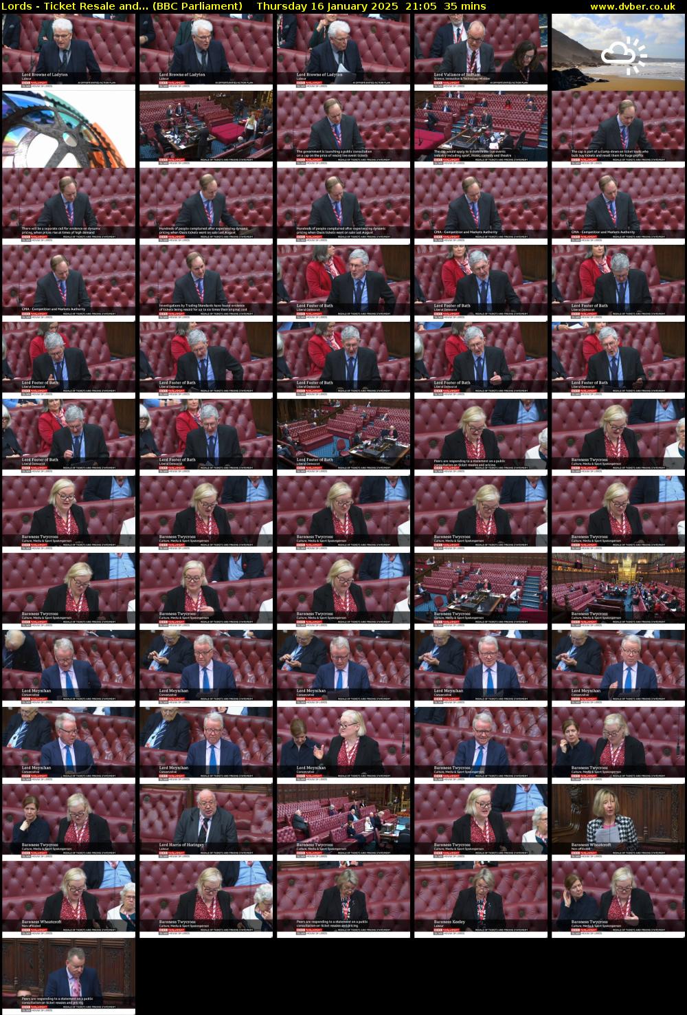 Lords - Ticket Resale and... (BBC Parliament) Thursday 16 January 2025 21:05 - 21:40