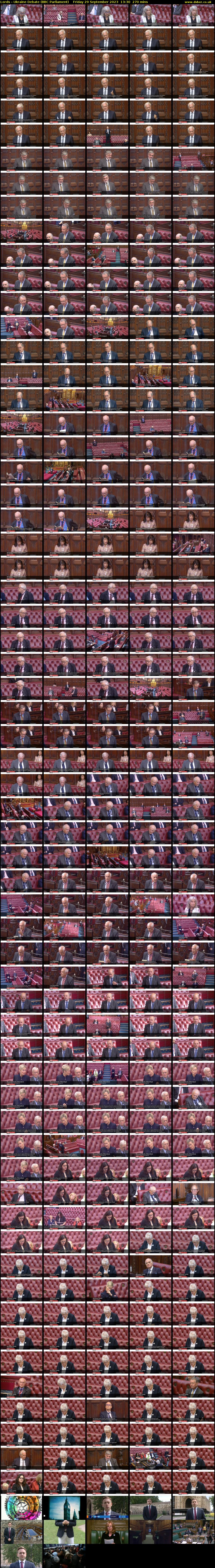 Lords - Ukraine Debate (BBC Parliament) Friday 29 September 2023 13:30 - 18:00