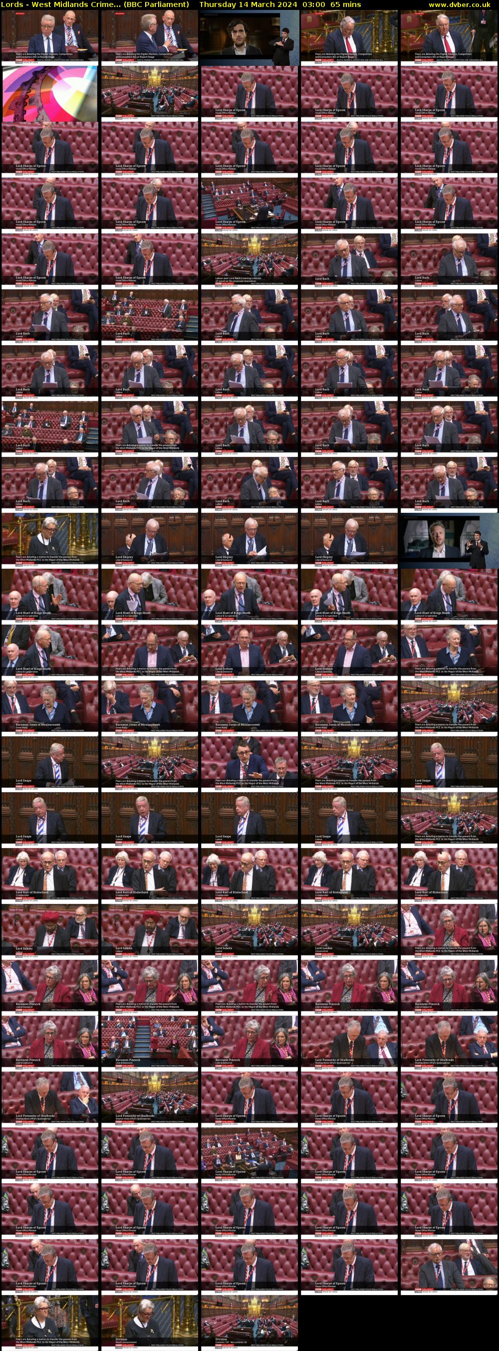 Lords - West Midlands Crime... (BBC Parliament) Thursday 14 March 2024 03:00 - 04:05
