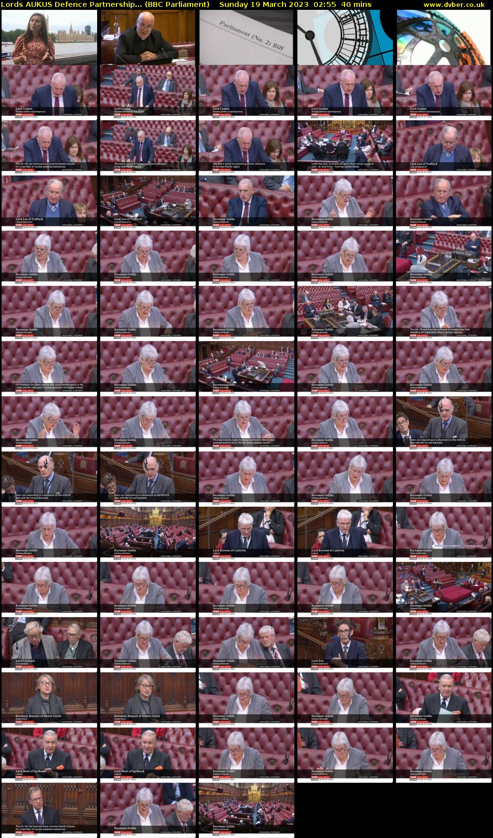 Lords AUKUS Defence Partnership... (BBC Parliament) Sunday 19 March 2023 02:55 - 03:35