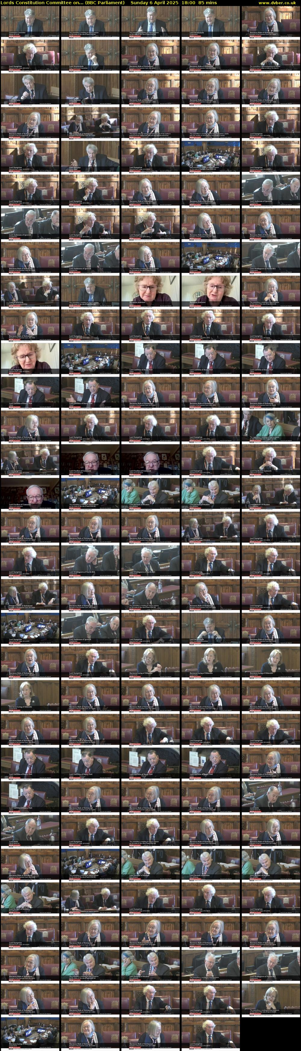 Lords Constitution Committee on... (BBC Parliament) Sunday 6 April 2025 18:00 - 19:25