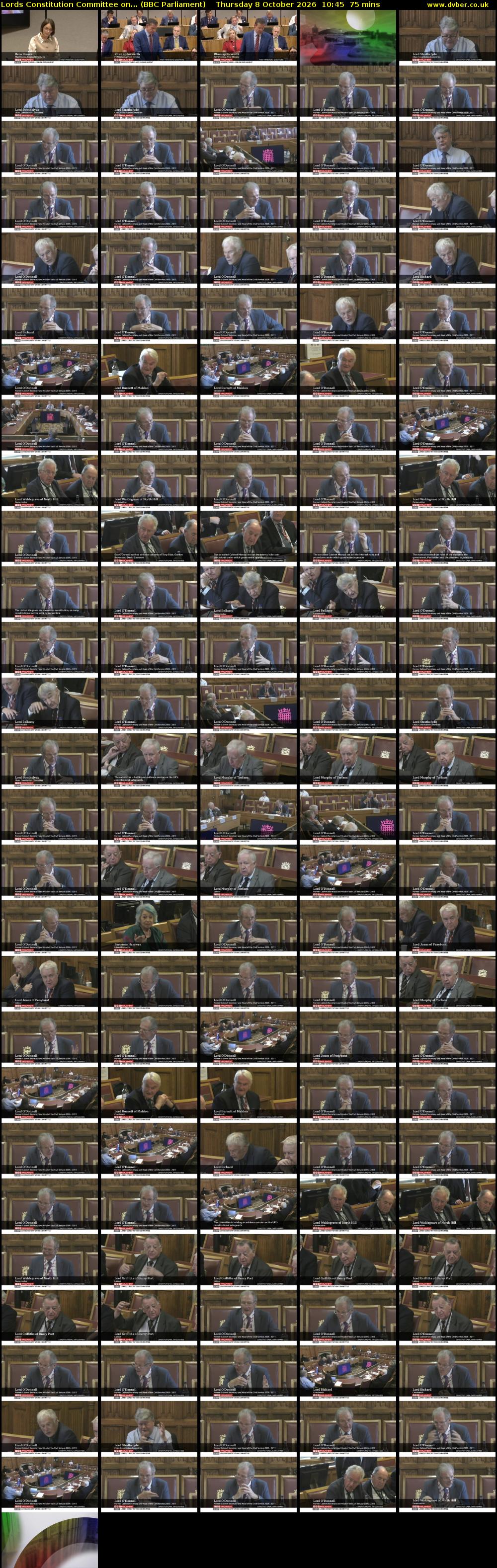 Lords Constitution Committee on... (BBC Parliament) Thursday 8 October 2026 10:45 - 12:00