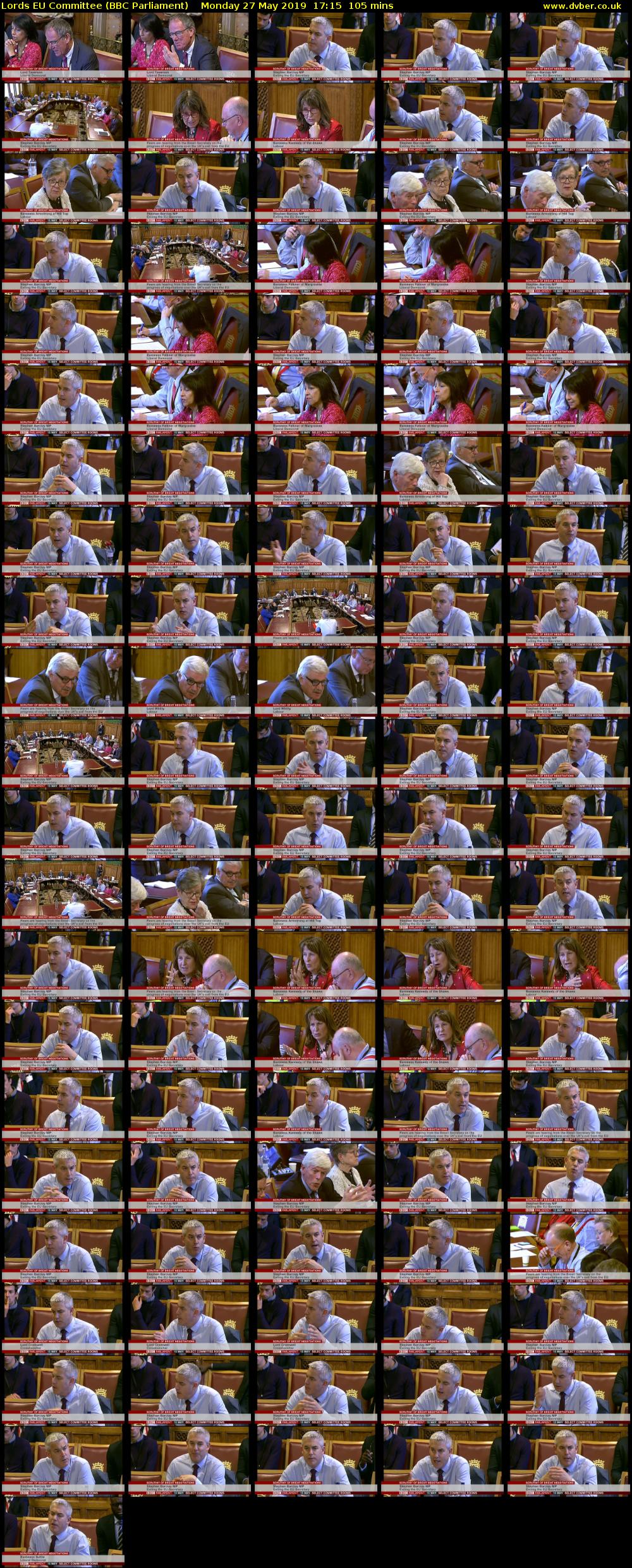 Lords EU Committee (BBC Parliament) Monday 27 May 2019 17:15 - 19:00