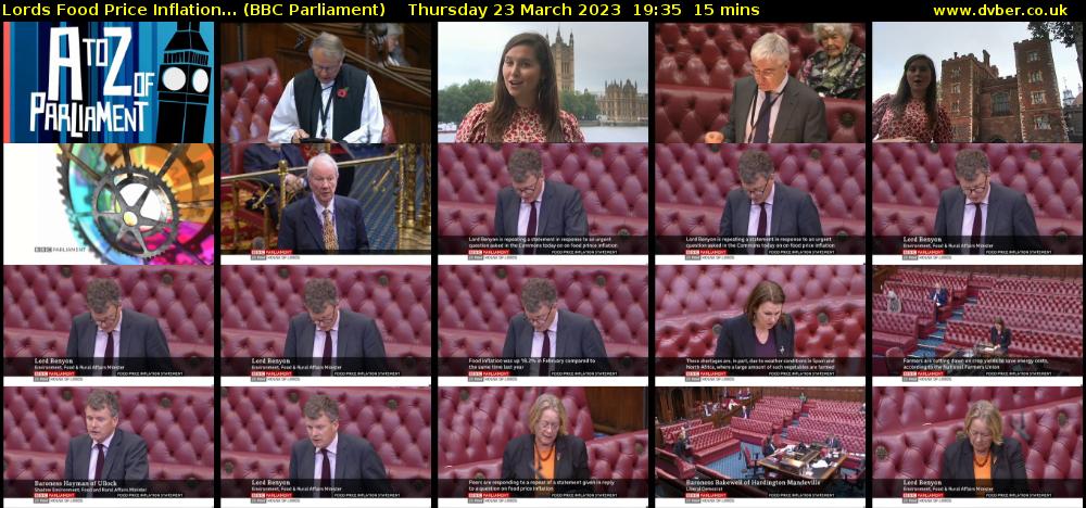 Lords Food Price Inflation... (BBC Parliament) Thursday 23 March 2023 19:35 - 19:50