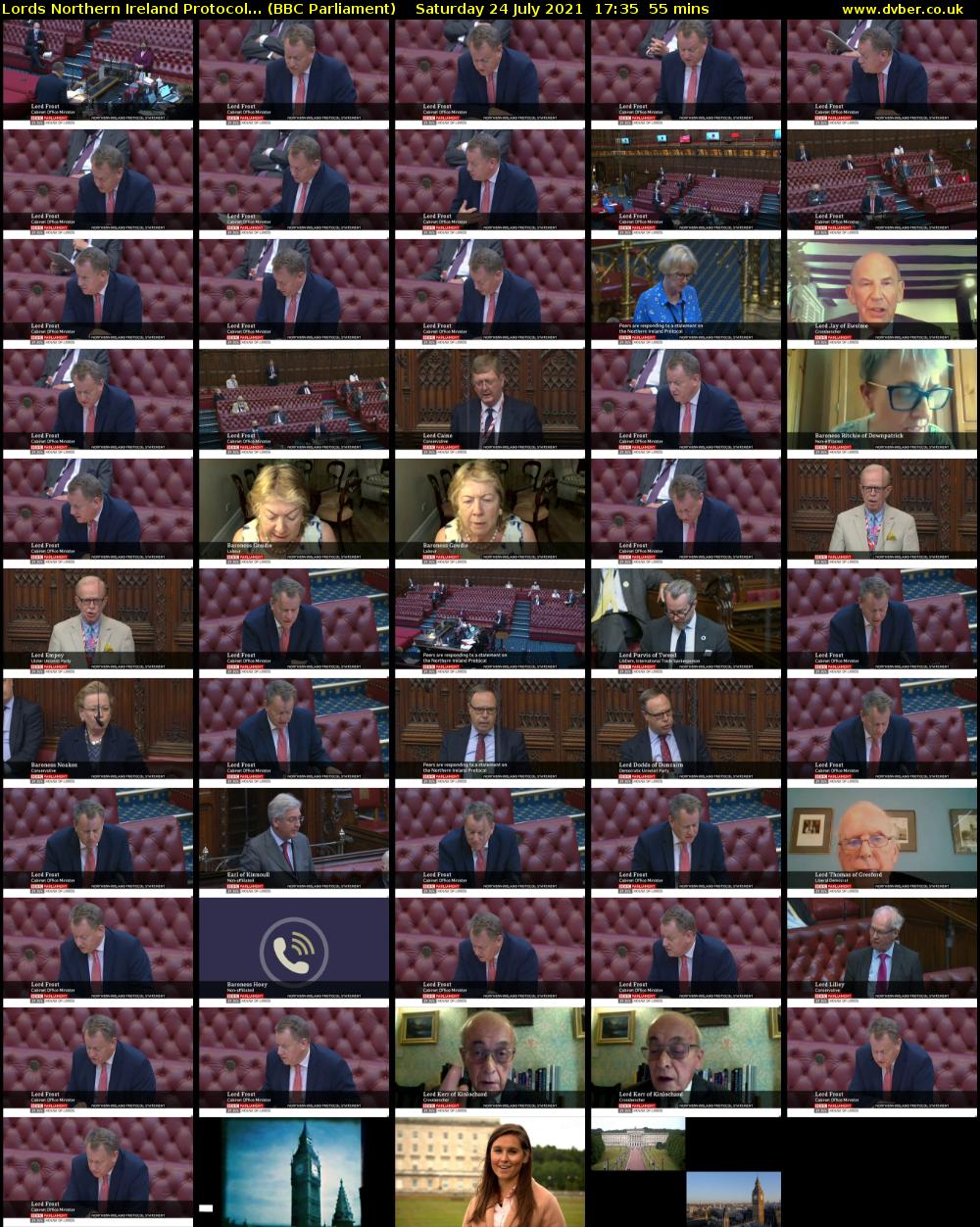 Lords Northern Ireland Protocol... (BBC Parliament) Saturday 24 July 2021 17:35 - 18:30