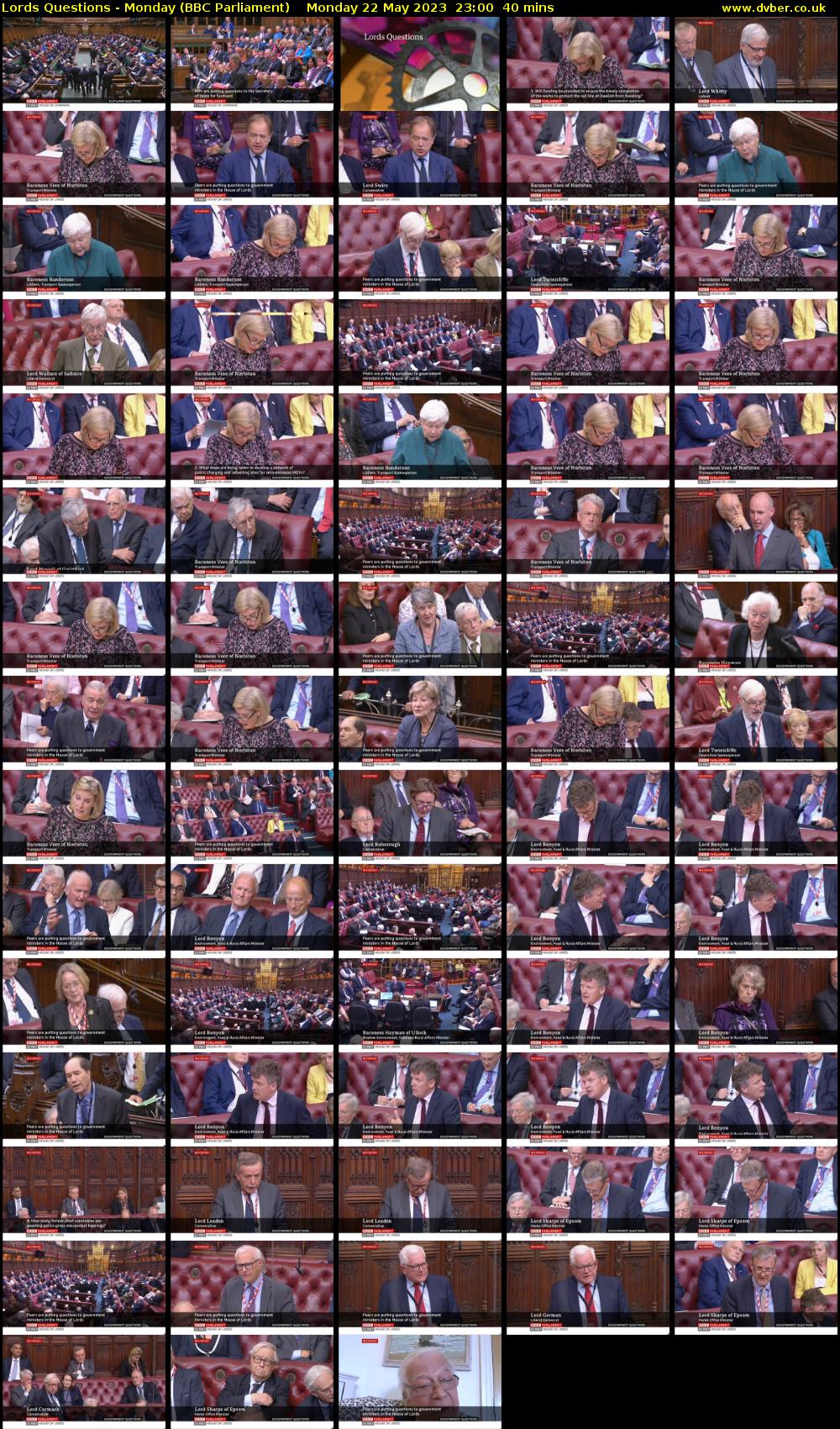 Lords Questions - Monday (BBC Parliament) Monday 22 May 2023 23:00 - 23:40