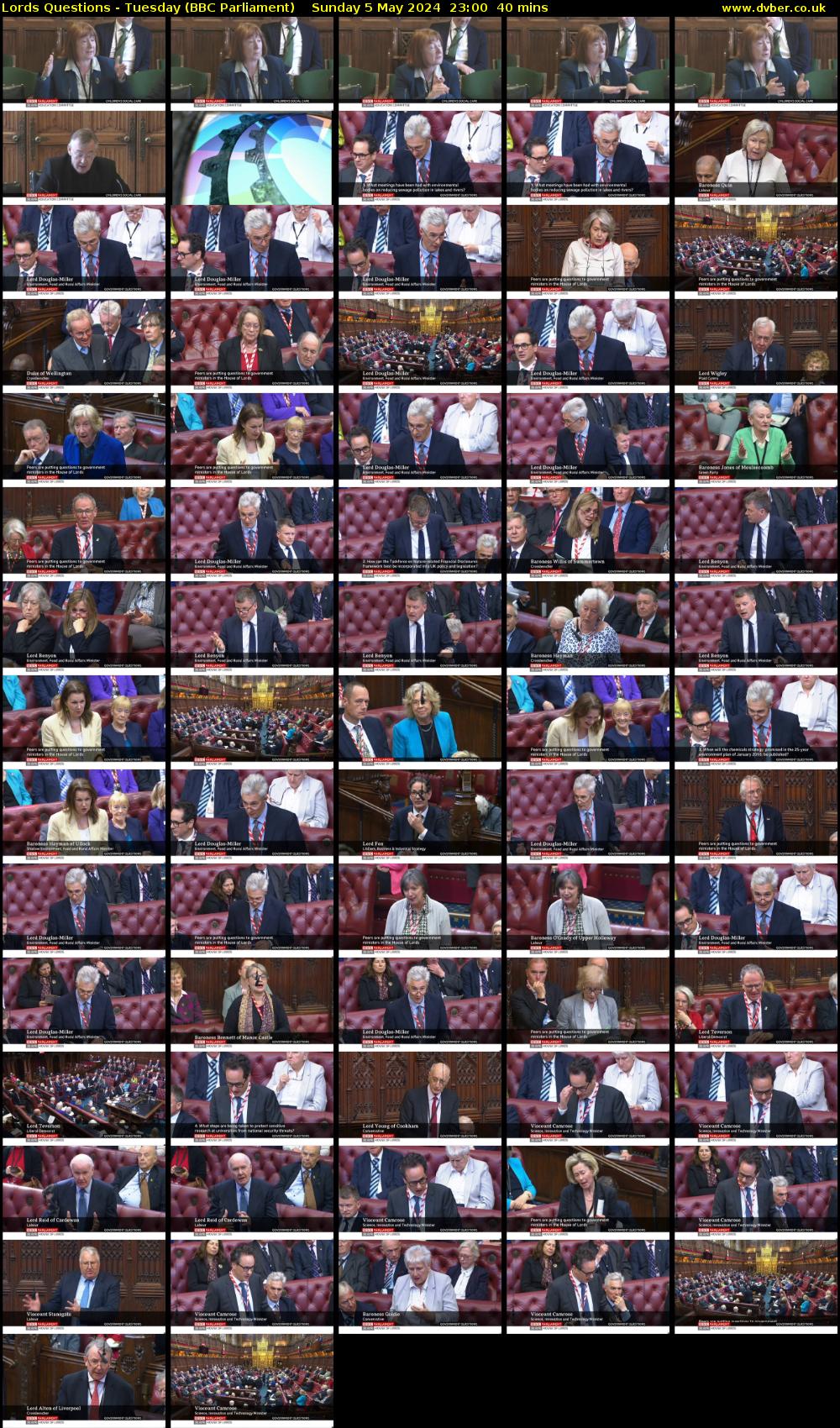 Lords Questions - Tuesday (BBC Parliament) Sunday 5 May 2024 23:00 - 23:40