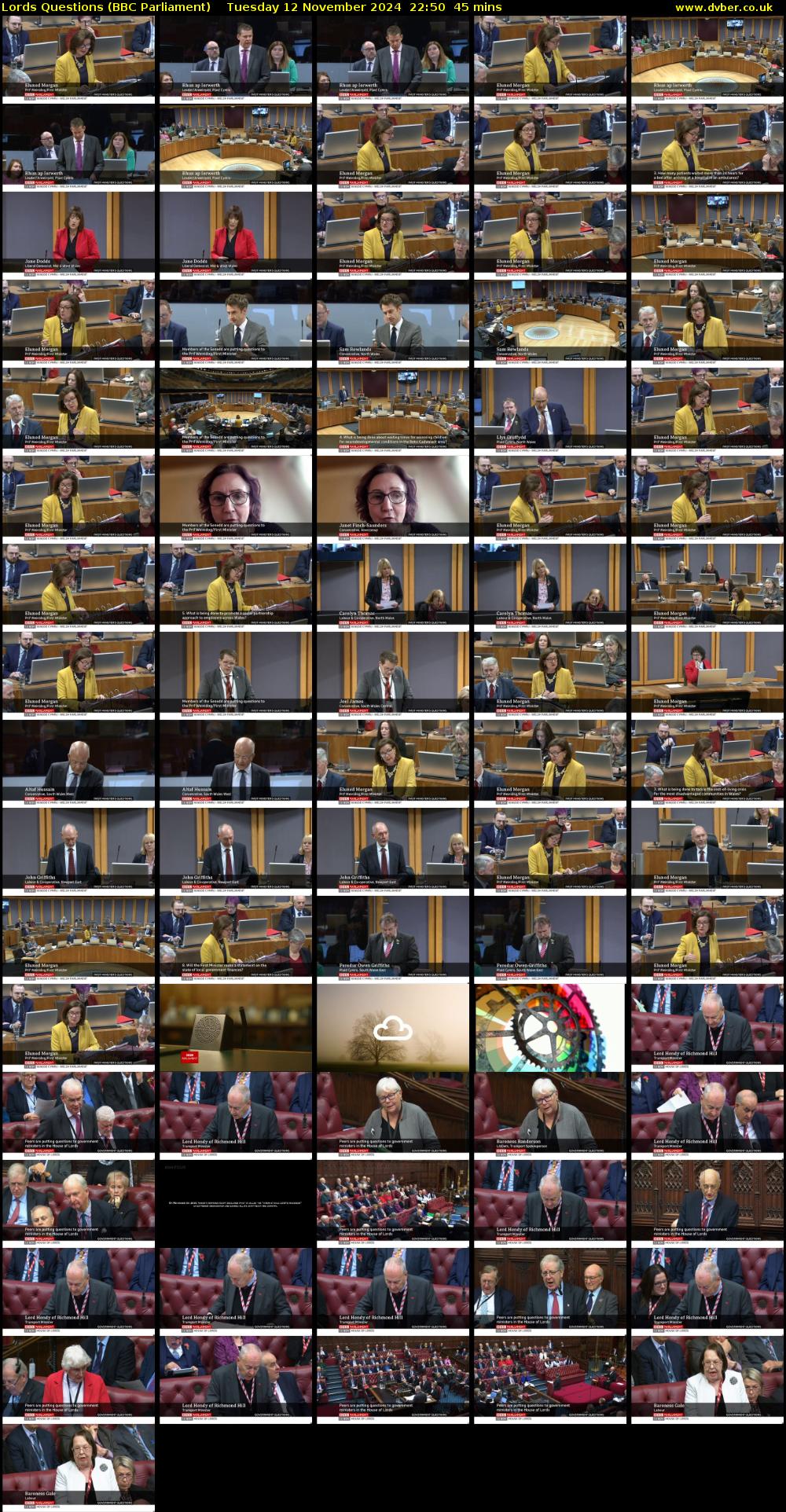 Lords Questions (BBC Parliament) Tuesday 12 November 2024 22:50 - 23:35