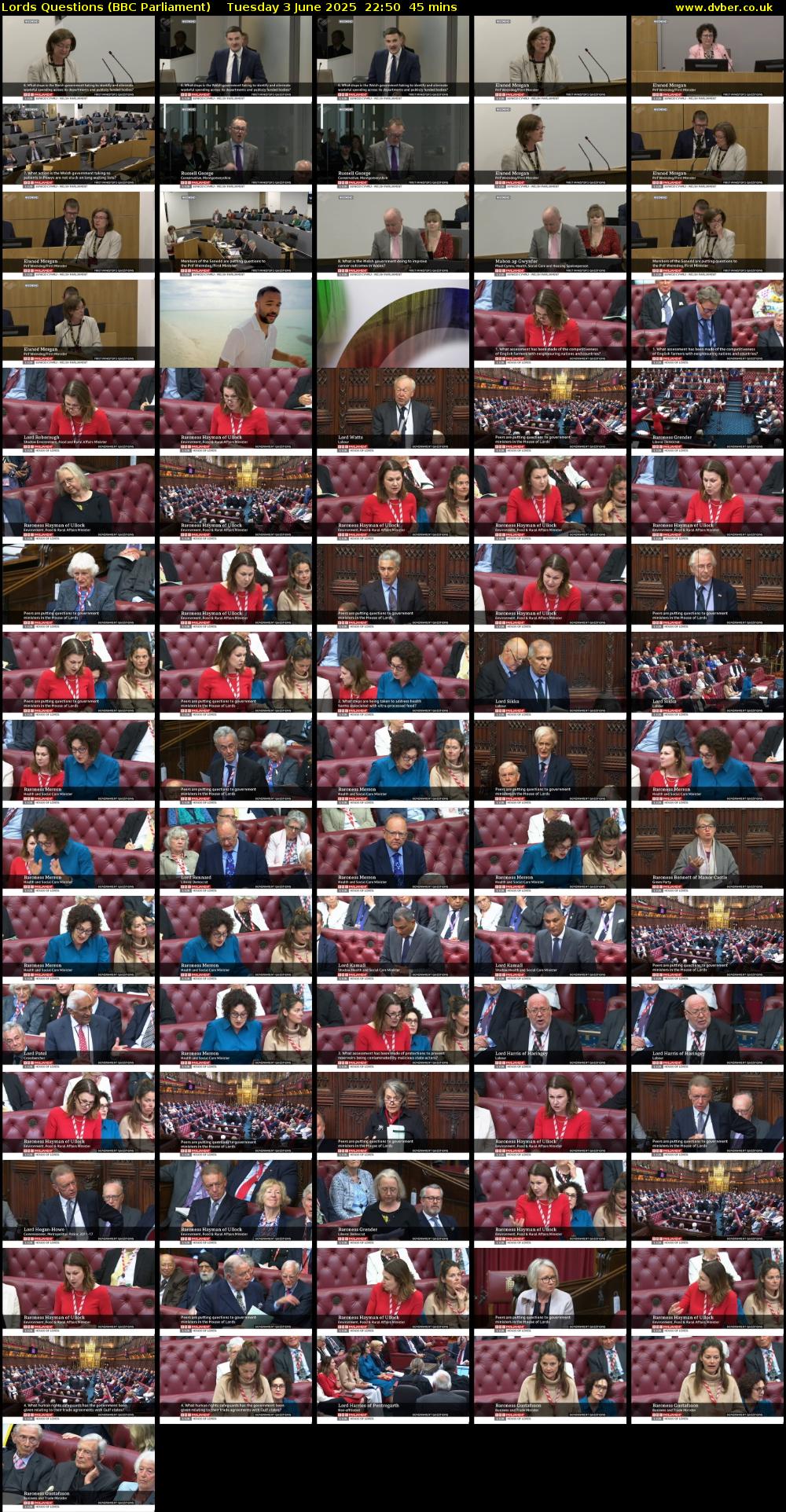 Lords Questions (BBC Parliament) Tuesday 3 June 2025 22:50 - 23:35