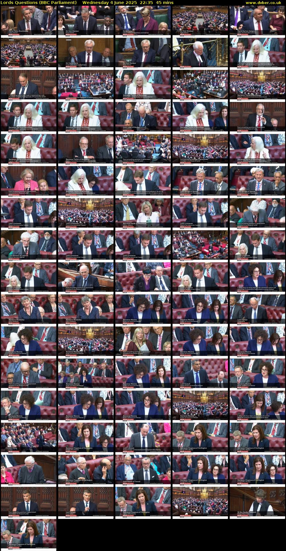Lords Questions (BBC Parliament) Wednesday 4 June 2025 22:35 - 23:20