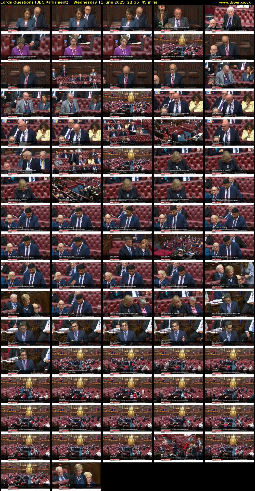 Lords Questions (BBC Parliament) Wednesday 11 June 2025 22:35 - 23:20