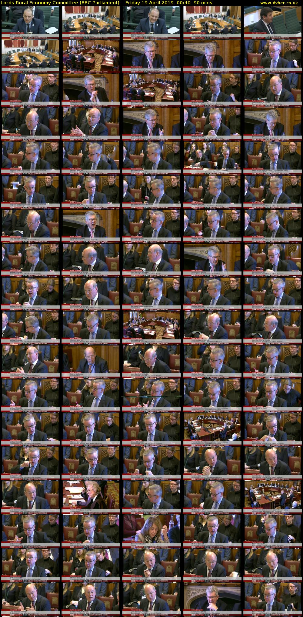 Lords Rural Economy Committee (BBC Parliament) Friday 19 April 2019 00:40 - 02:10