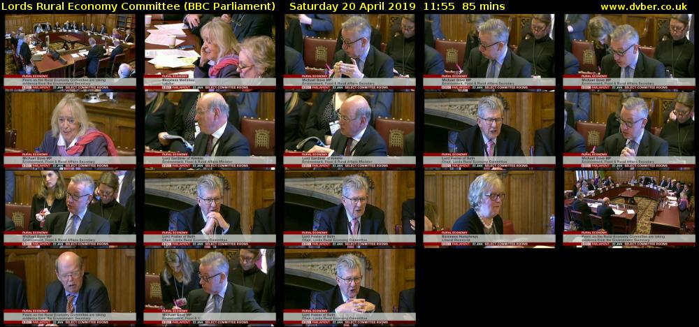 Lords Rural Economy Committee (BBC Parliament) Saturday 20 April 2019 11:55 - 13:20