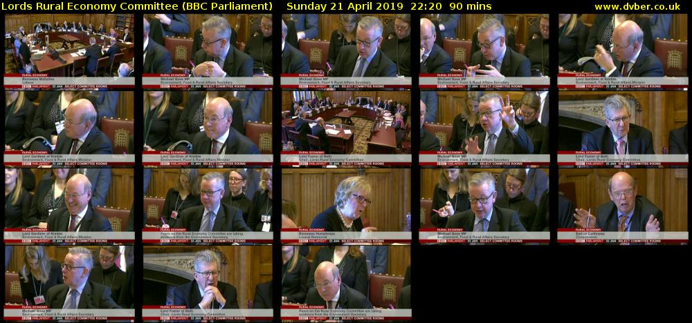 Lords Rural Economy Committee (BBC Parliament) Sunday 21 April 2019 22:20 - 23:50