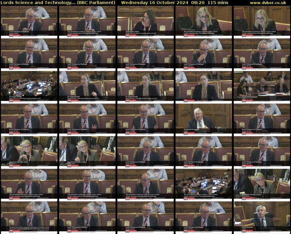 Lords Science and Technology... (BBC Parliament) Wednesday 16 October 2024 08:20 - 10:15