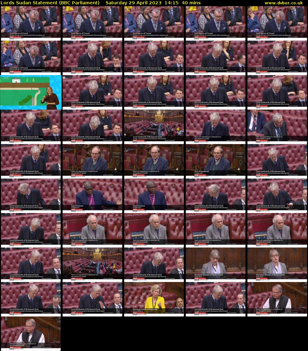 Lords Sudan Statement (BBC Parliament) Saturday 29 April 2023 14:15 - 14:55