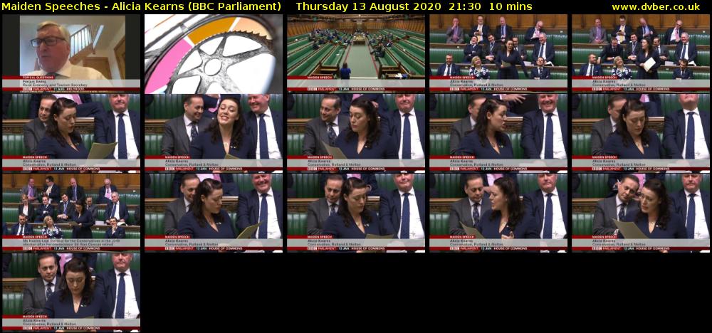 Maiden Speeches - Alicia Kearns (BBC Parliament) Thursday 13 August 2020 21:30 - 21:40