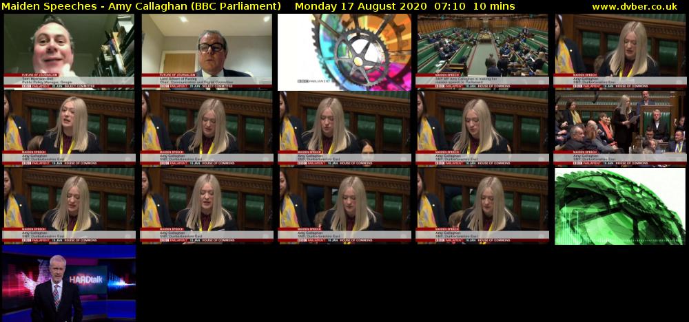 Maiden Speeches - Amy Callaghan (BBC Parliament) Monday 17 August 2020 07:10 - 07:20
