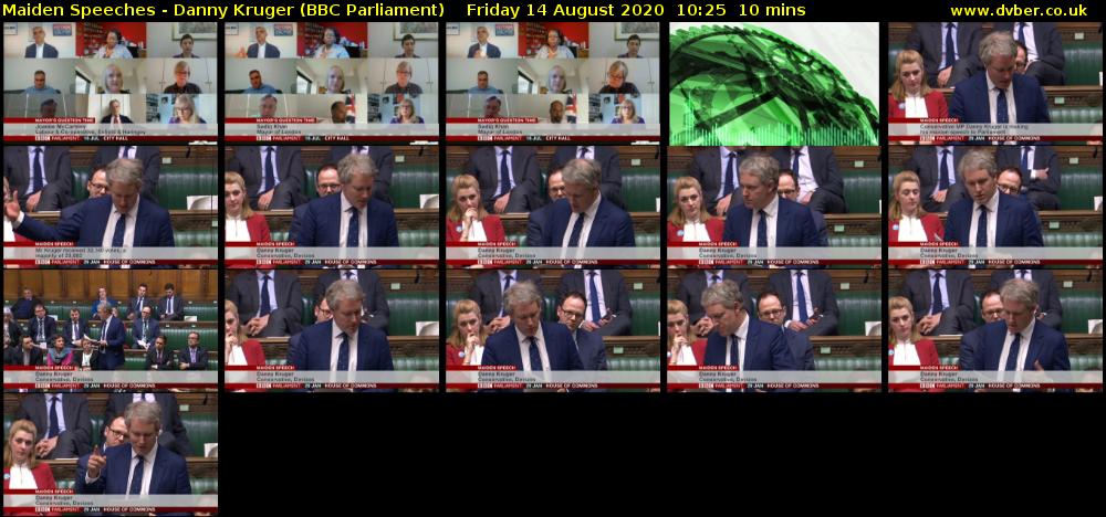 Maiden Speeches - Danny Kruger (BBC Parliament) Friday 14 August 2020 10:25 - 10:35