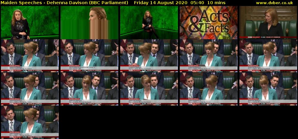Maiden Speeches - Dehenna Davison (BBC Parliament) Friday 14 August 2020 05:40 - 05:50