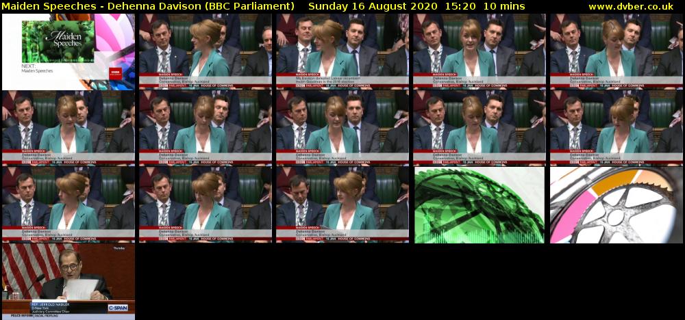 Maiden Speeches - Dehenna Davison (BBC Parliament) Sunday 16 August 2020 15:20 - 15:30
