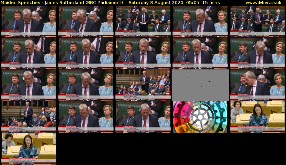 Maiden Speeches - James Sutherland (BBC Parliament) Saturday 8 August 2020 05:05 - 05:20