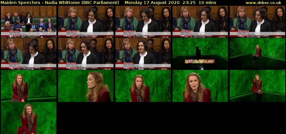 Maiden Speeches - Nadia Whittome (BBC Parliament) Monday 17 August 2020 23:25 - 23:35