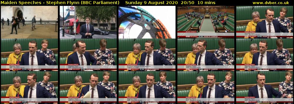 Maiden Speeches - Stephen Flynn (BBC Parliament) Sunday 9 August 2020 20:50 - 21:00