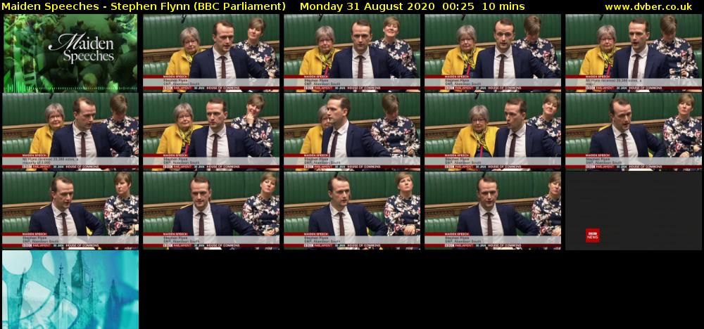 Maiden Speeches - Stephen Flynn (BBC Parliament) Monday 31 August 2020 00:25 - 00:35