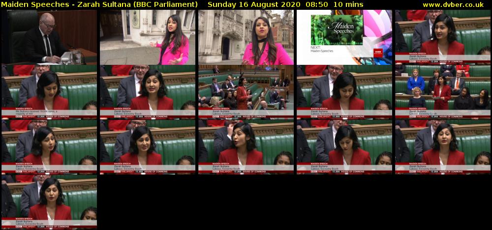 Maiden Speeches - Zarah Sultana (BBC Parliament) Sunday 16 August 2020 08:50 - 09:00