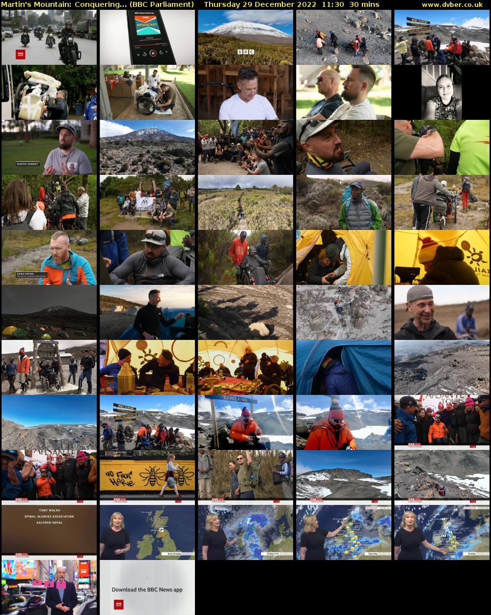 Martin's Mountain: Conquering... (BBC Parliament) Thursday 29 December 2022 11:30 - 12:00