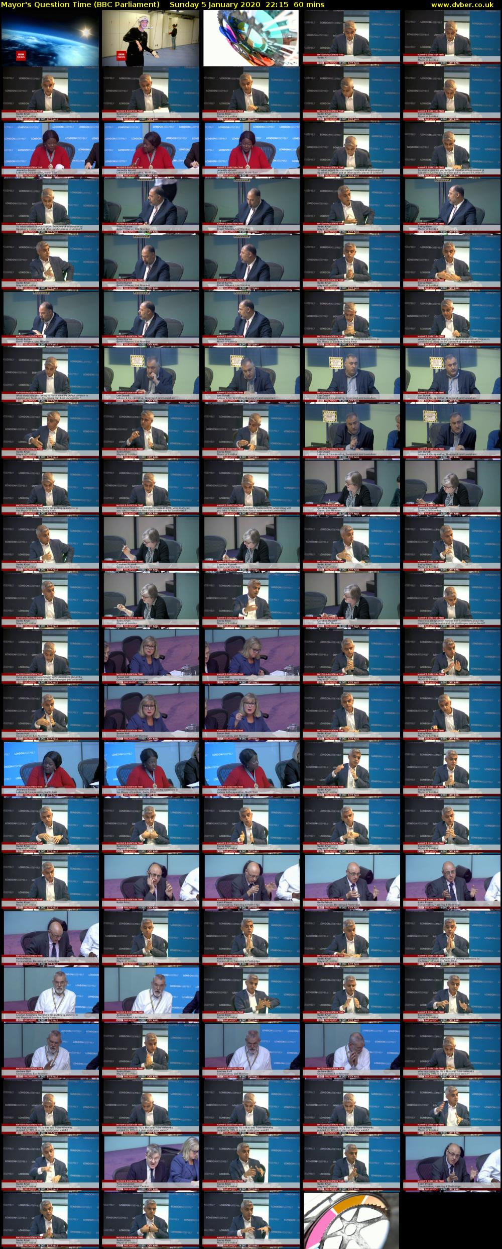 Mayor's Question Time (BBC Parliament) Sunday 5 January 2020 22:15 - 23:15