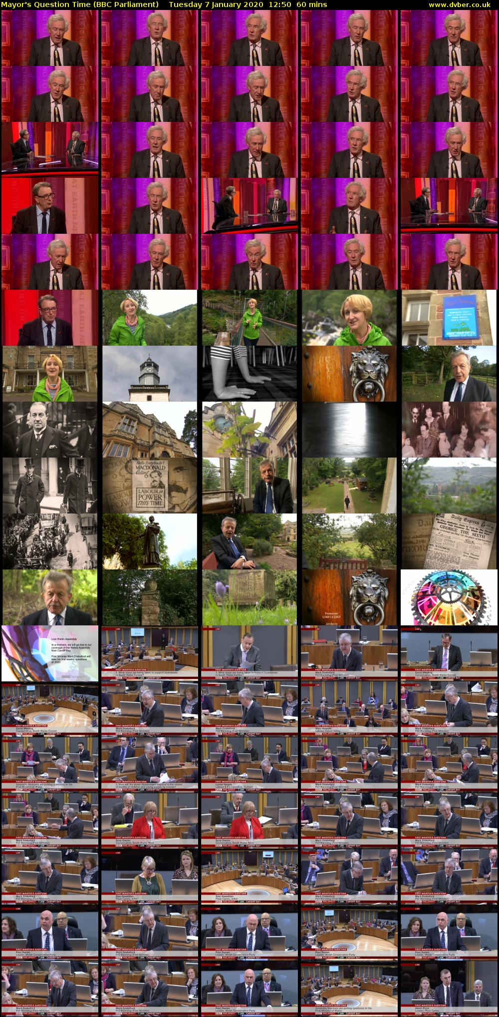 Mayor's Question Time (BBC Parliament) Tuesday 7 January 2020 12:50 - 13:50