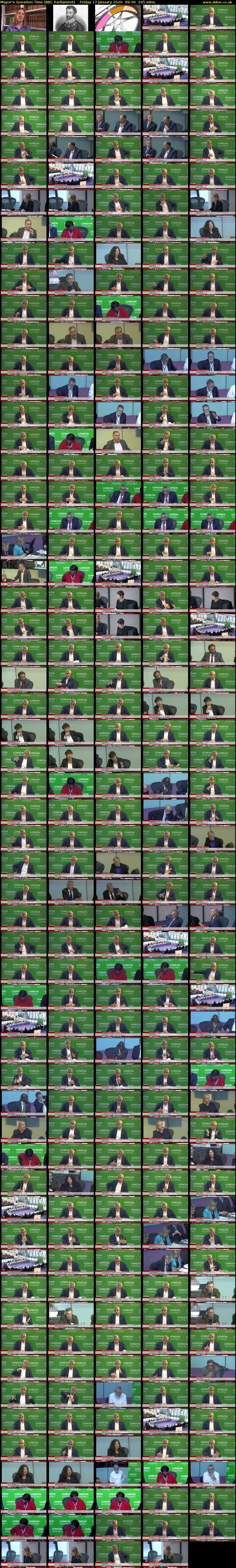Mayor's Question Time (BBC Parliament) Friday 17 January 2020 09:30 - 12:15