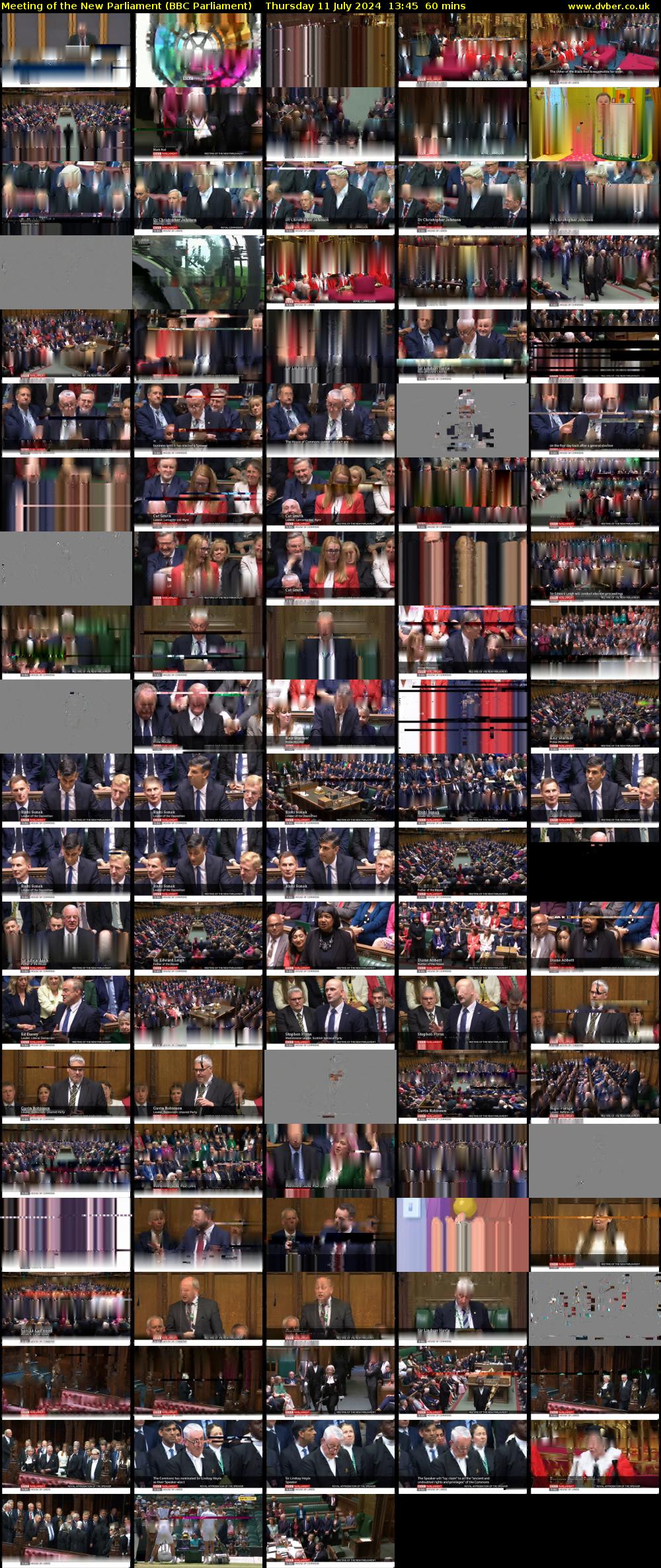 Meeting of the New Parliament (BBC Parliament) Thursday 11 July 2024 13:45 - 14:45