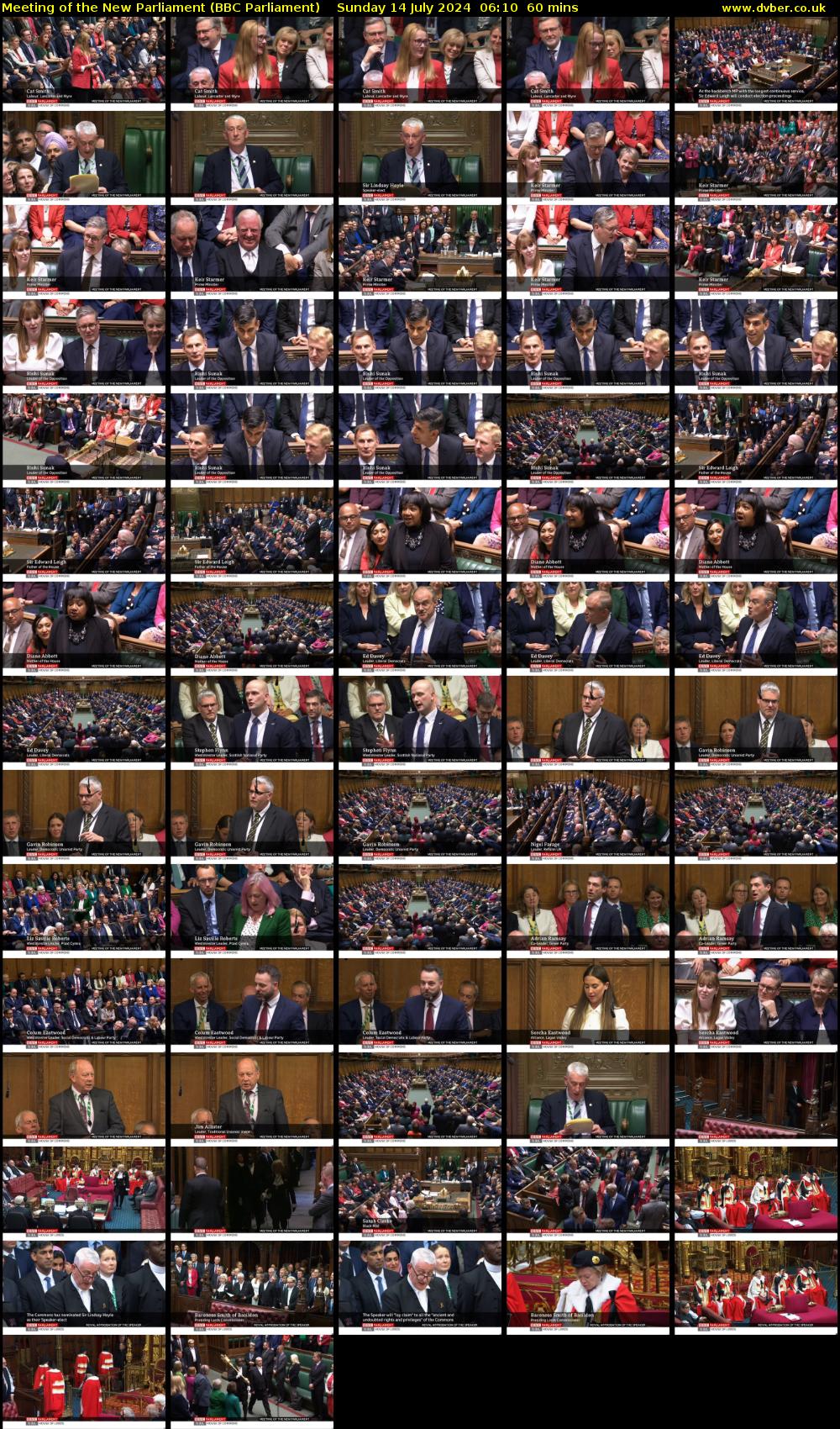 Meeting of the New Parliament (BBC Parliament) Sunday 14 July 2024 06:10 - 07:10