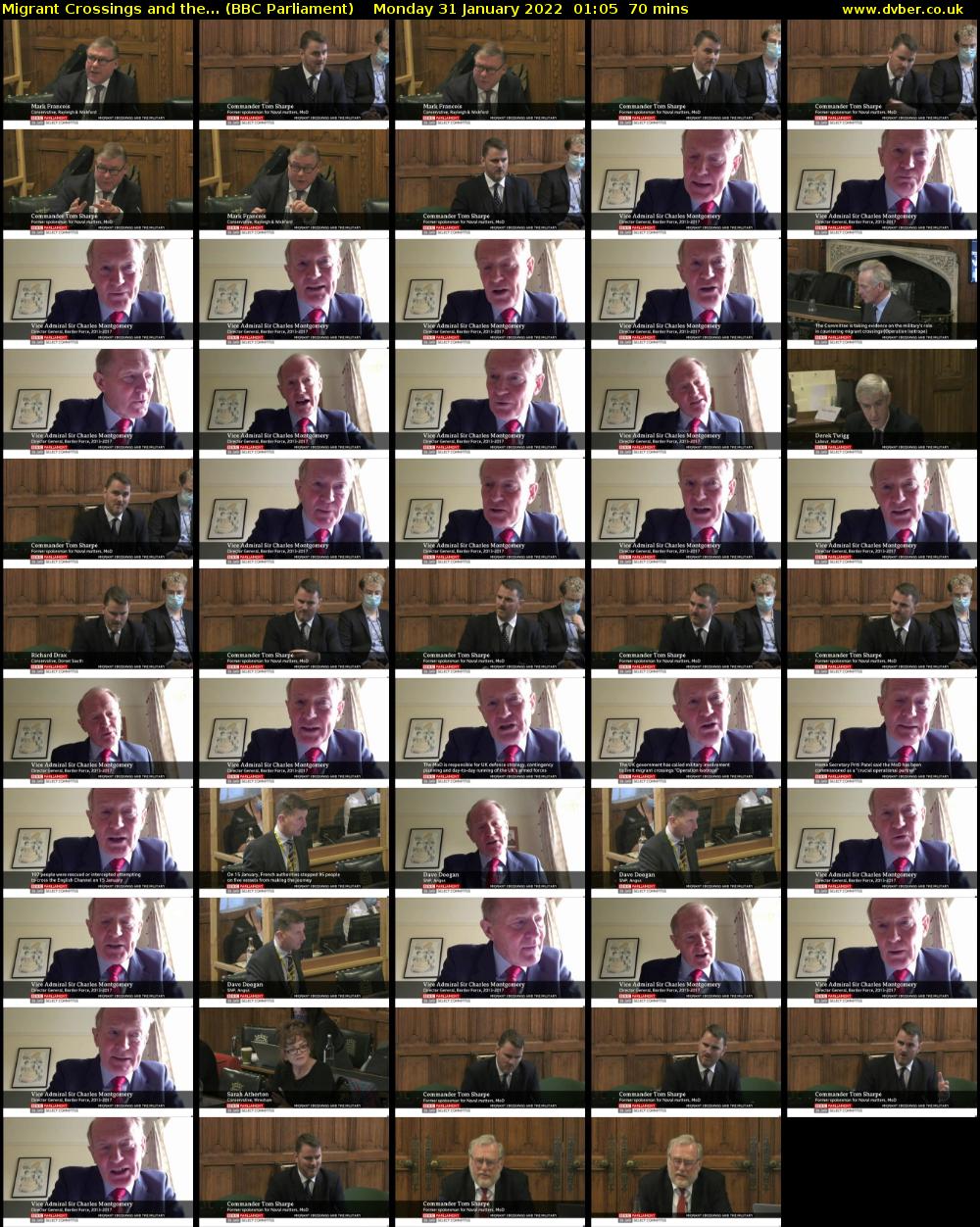 Migrant Crossings and the... (BBC Parliament) Monday 31 January 2022 01:05 - 02:15