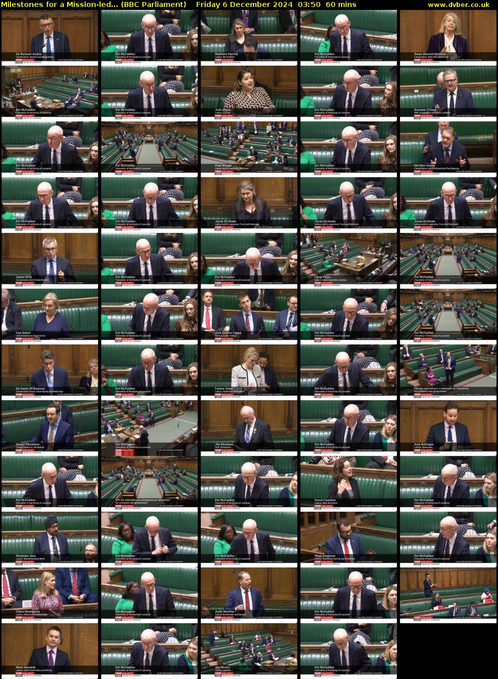Milestones for a Mission-led... (BBC Parliament) Friday 6 December 2024 03:50 - 04:50