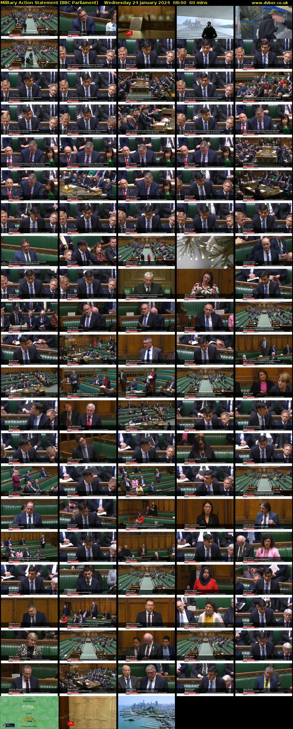 Military Action Statement (BBC Parliament) Wednesday 24 January 2024 08:00 - 09:00