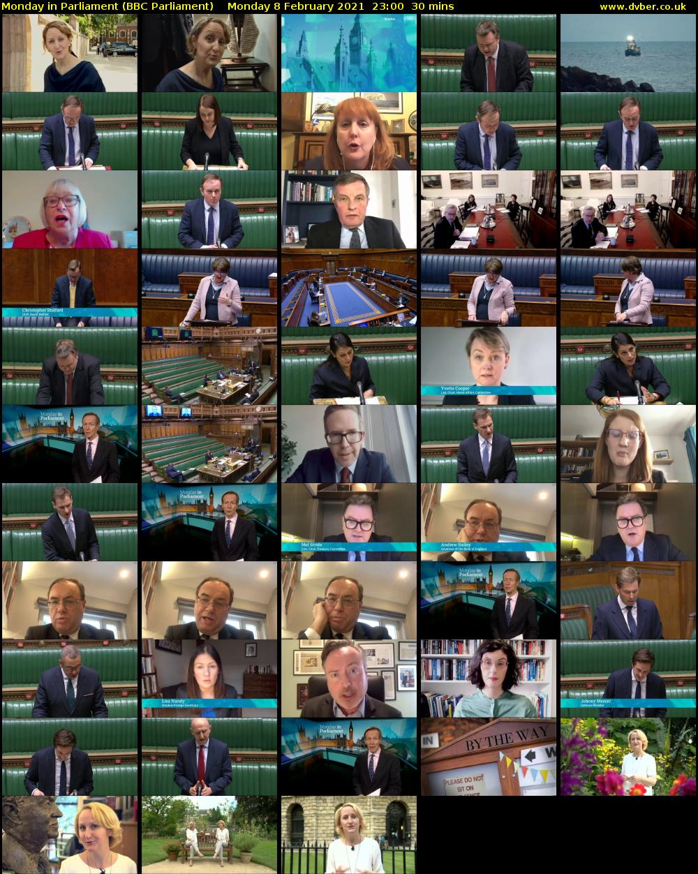 Monday in Parliament (BBC Parliament) Monday 8 February 2021 23:00 - 23:30