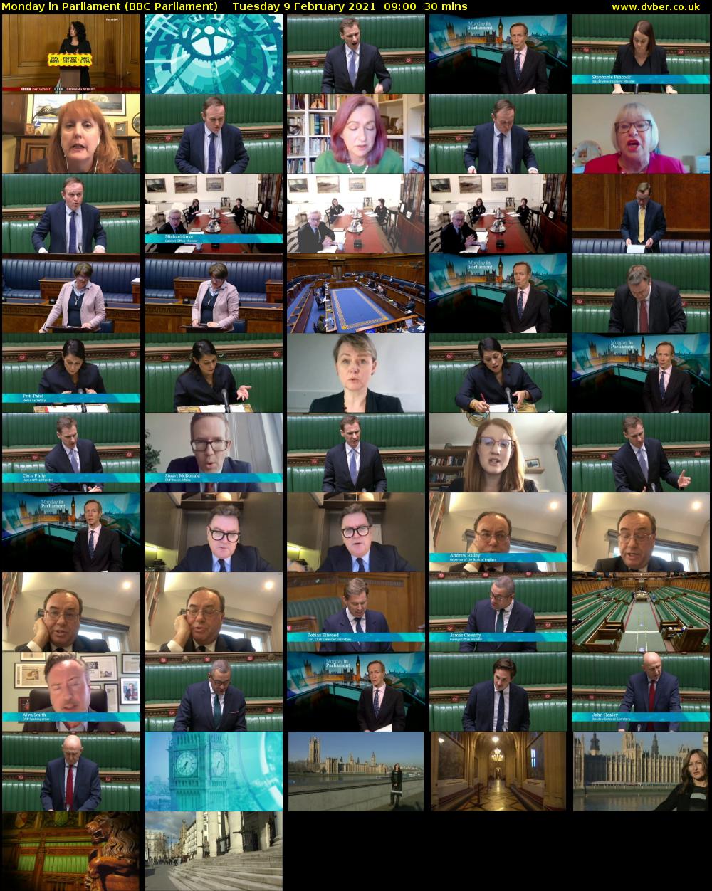 Monday in Parliament (BBC Parliament) Tuesday 9 February 2021 09:00 - 09:30