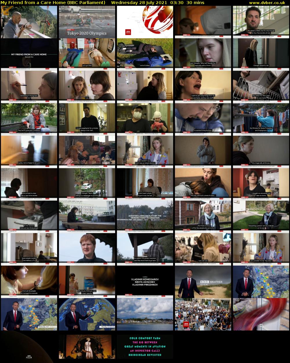 My Friend from a Care Home (BBC Parliament) Wednesday 28 July 2021 03:30 - 04:00
